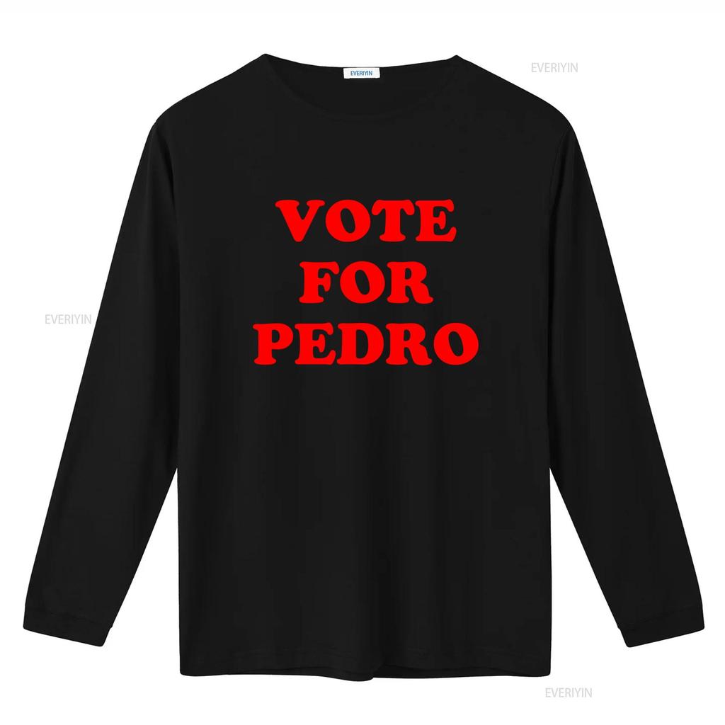 Vote For Pedro T Shirt Mens 100 Cotton  Vintage Washed Slightly Graphic Unisex Soft Homme Versatile Streetwear