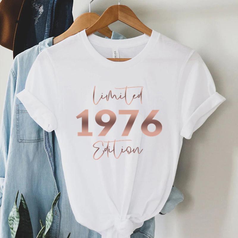 Maglietta Stampata Vintage 1976 50° Compleanno Unisex Retro Casual Tee 1976 Edizione Limitata Magliette Magliette 50° Compleanno Top Tee