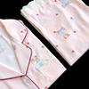[Good night bear length] Autumn pajamas women's acetic acid fabric long-sleeved trousers bear cute wind loungewear women