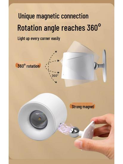 Rechargeable Wireless Magnetic Bedside Reading Light with Remote Control