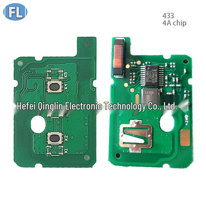 Kompatibel mit Renault Koleos 2-Tasten Gerader Griff Fernbedienung, 4A Chip, 433 MHz