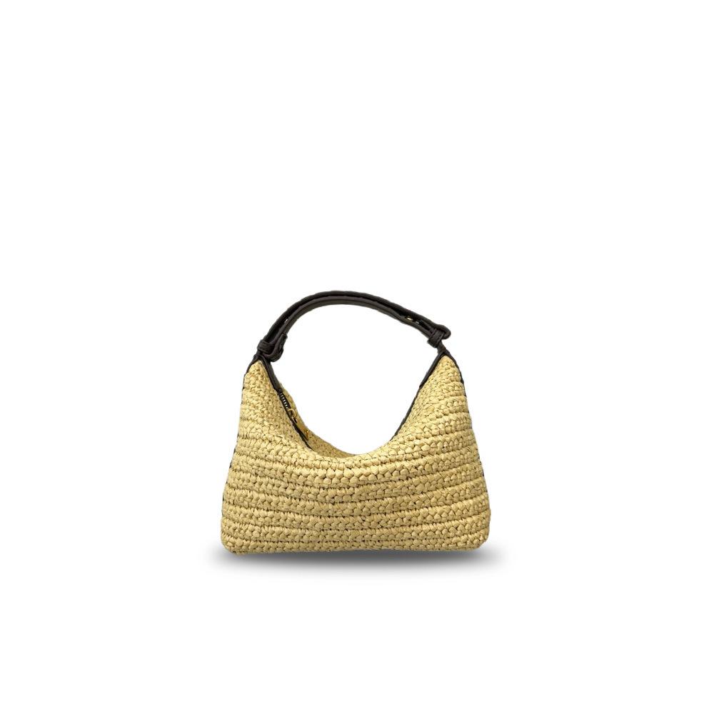 2026 Transfrontaliera Nuova Borsa Pranzo Borsa Pranzo in Paglia Lafite Moda Casual Manico in Pelle Borsa da Spiaggia Intrecciata Donna