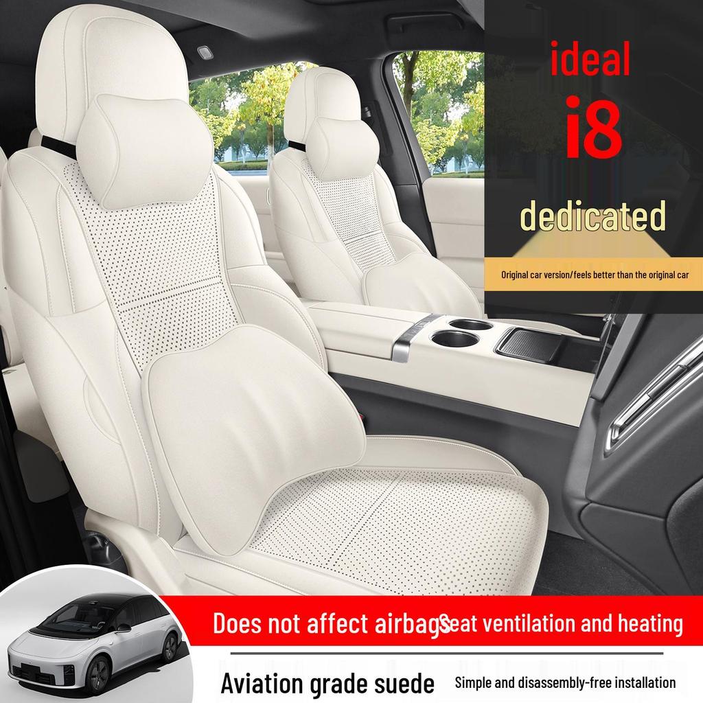 Ideal i8 Suede Saddle Pads: Custom-fit for Six-Seat, Fully Enclosed, Perforated, Breathable Car Seats.