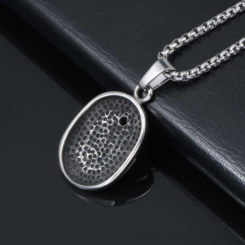 JMXD-Titanium Steel Jewelry Vintage Fatima Hand Pendant Diamond Ruby Couple Necklace Accessories