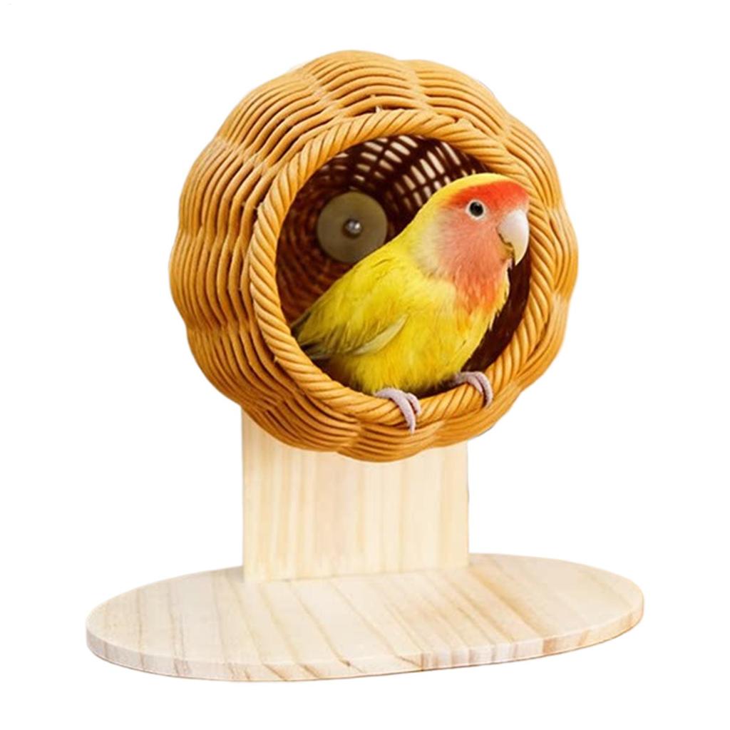 Parakeet Nest Artificial Rattan Washable Breathable Ornaments Bird Cage Toys for Small Parrots Canaries Nesting Living Room Home