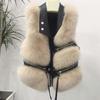 Fur Vest Women's Short Jacket Slim Fashion Autumn and Winter Waistcoat Stitching Fluffy Fox Vest