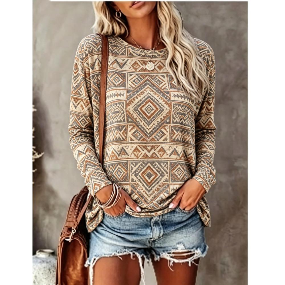 Women's Long Sleeve T-Shirt Colorful Dragonfly Heart Print Crew Neck Casual Loose Spring Fall Tops