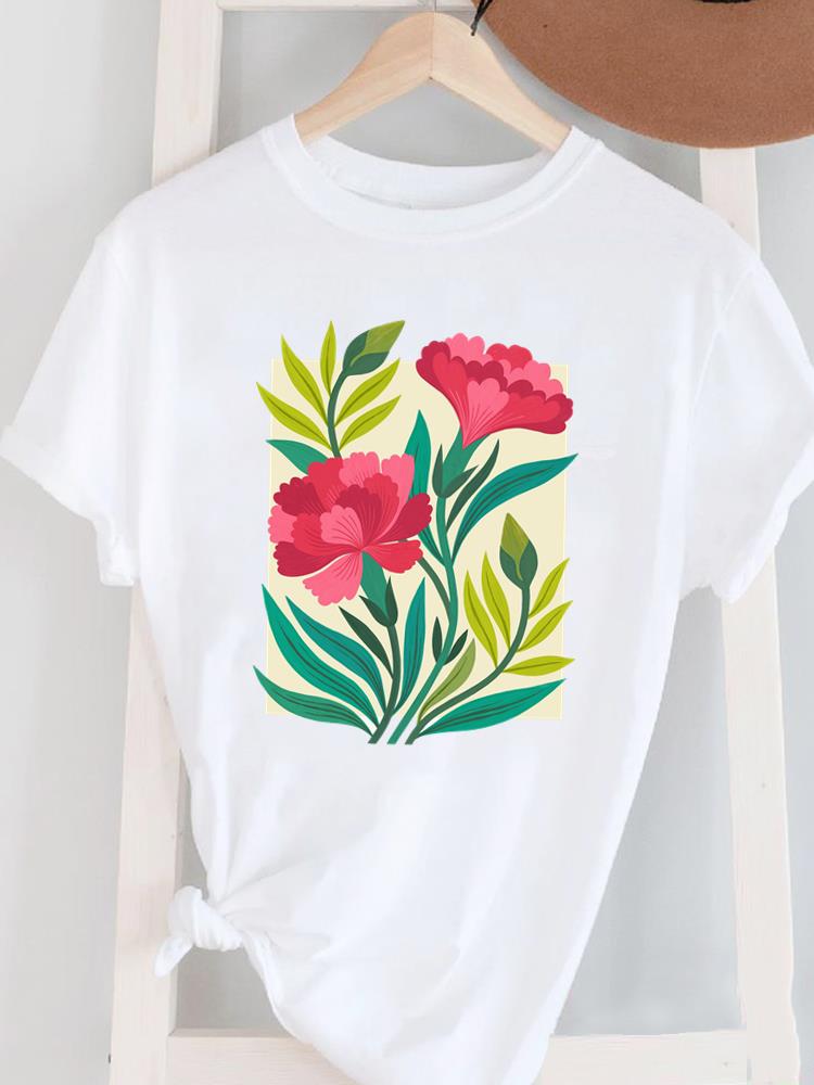 (Asian Size) Short Sleeve Women's Top T Female Print  Fashion Ladies O-neck Butterfly Cute Lovely Casual Clothing  Graphic Tee T-shirts