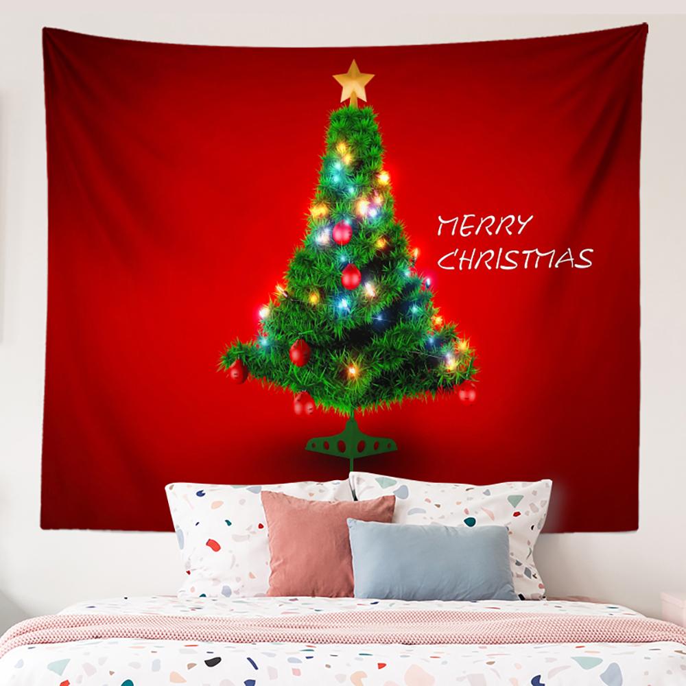 

С Рождеством Санта-Клаус с рисунком елки гобелен на потолок дома, гостиной, спальни, украшение на стену, гобелен 230x180 см 100x75cm