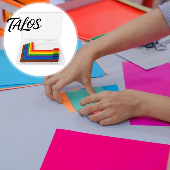 Strumenti per Artigianato su Carta 7 Pezzi/Set Righelli di Allineamento con Custodia, Squadrette a L Colorate con Guide per Posizionamento, Tappetino Guida per Stratificazione