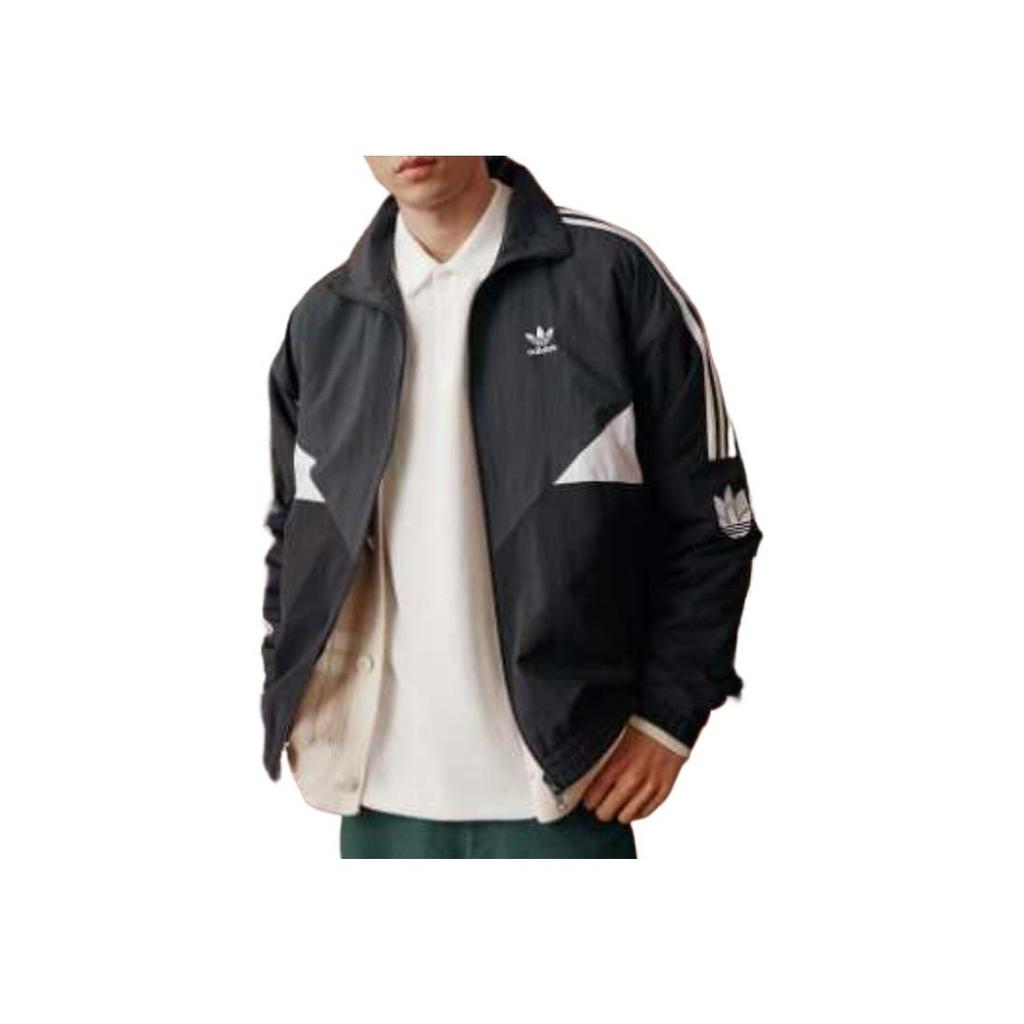 Adidas Originální bloková bunda Pohodlná ležérní módní trendová bunda Unisex bunda Karbonově černá KC3114