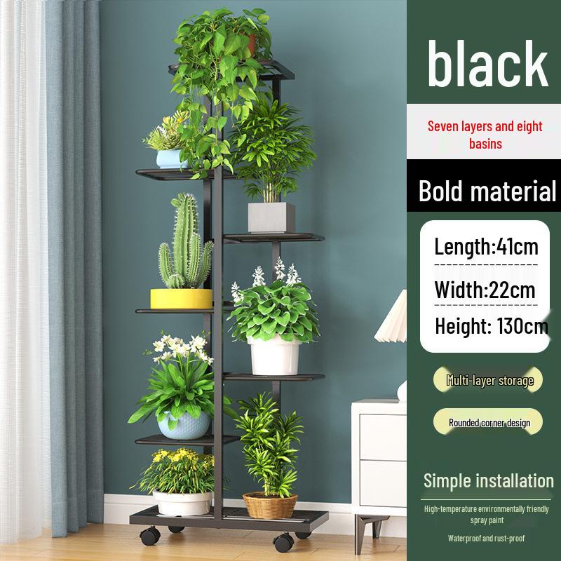Wrought Iron Multi-layer Flower Stand Shelf for Indoor and Balcony Plant Display