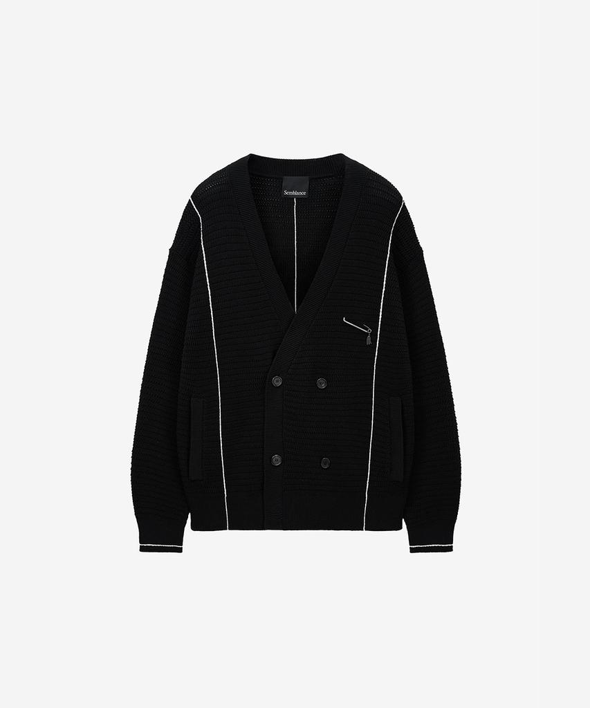 Ziosongzio Semblance Double-Breasted Cardigan Black Zi2Kt810Bk