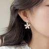 Chic Flower Earrings for Women , Sweet Pink Alloy Stud Earrings for Spring Summer , Unique Design Hypoallergenic Jewelry