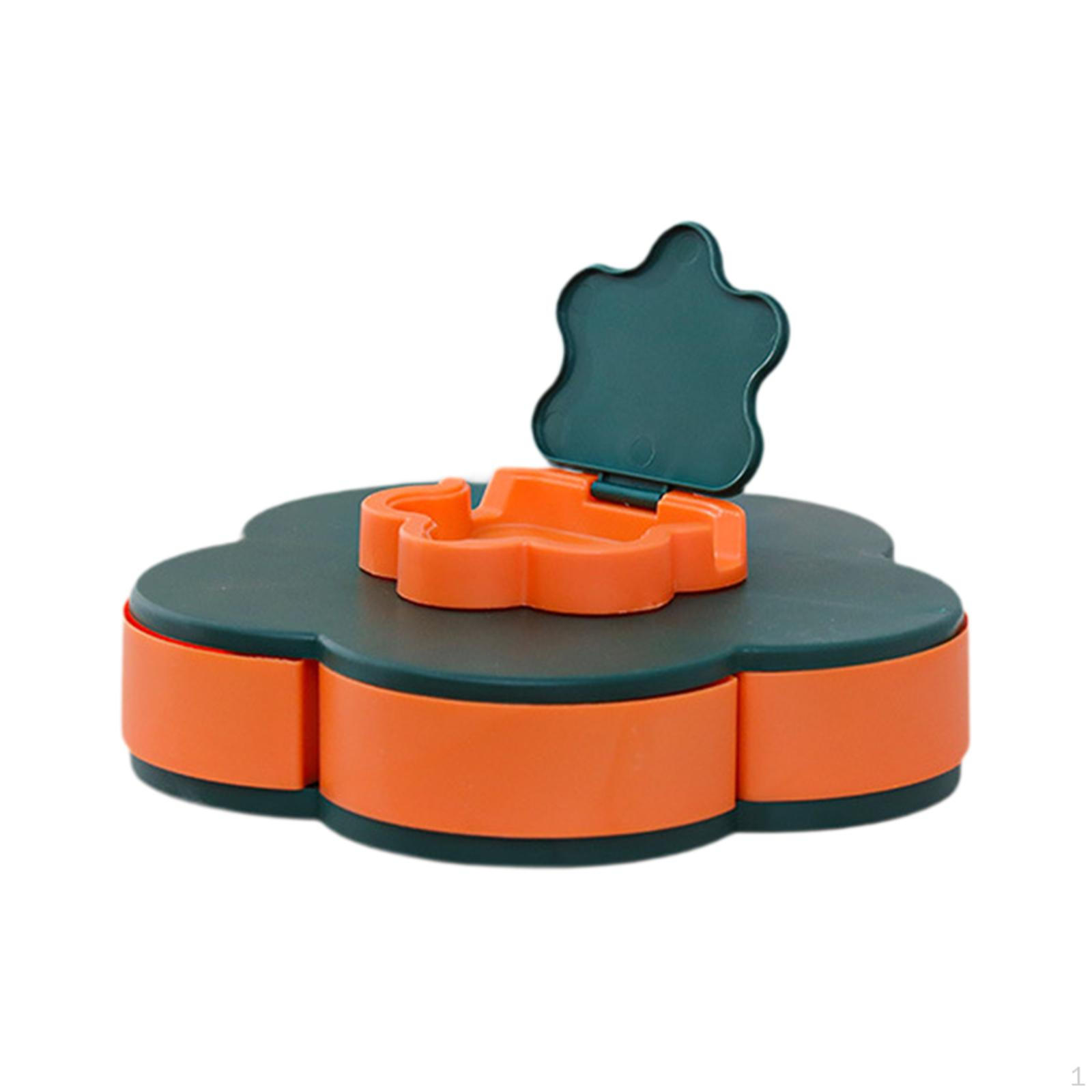 Divided Serving Tray Appetizer Platter Rotatable Fruit Snack Dried Plate for Home Kitchen