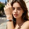 Durable Wear Resistant String Wristband Adjustable Rope Bracelet with Wooden Charm, Ocean Wave/Mountain for Meaningful Gift Boyfriend Girlfriend Women