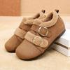 Retro Casual Cotton Shoes with Thick Sole and Fleece Lining, with Velcro Fastening for Women