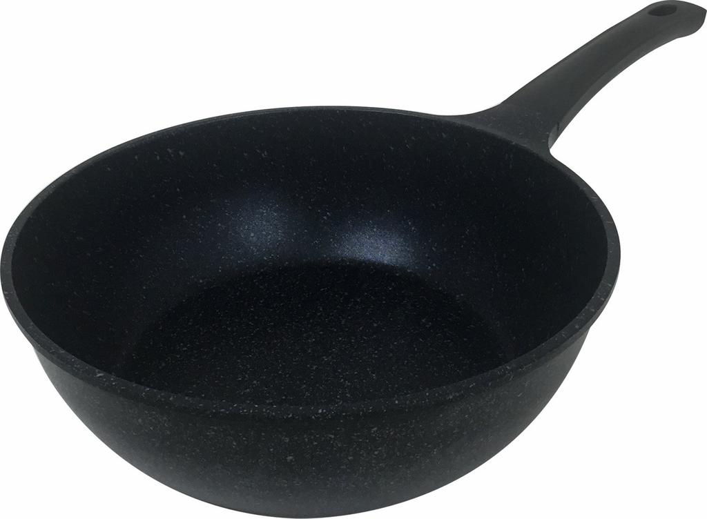 Tafuco Frying Deep Induction Diamond Marble Pan, Type, 28cm, Compatible, Coating, Black, F-7124