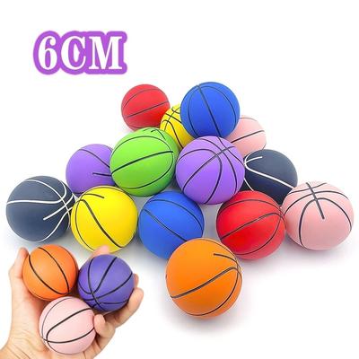 Mini Basketball 60Mm Rubber Ultra-High Elasticity Basketball Decompression Hollow Elastic Ball Children'S Toy Boys' Holiday Gift