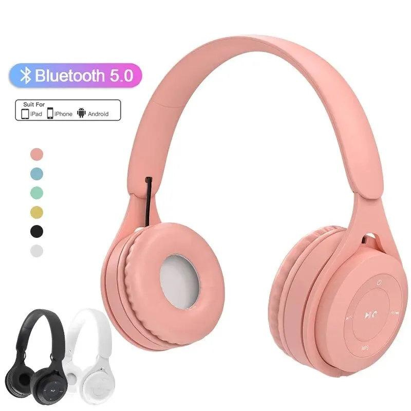 Y08 Kabelloser Bluetooth-Kopfhörer Macaron-Kopfhörer Stereo-Kopfhörer Gaming-Headset mit Mikrofon Gamer Girl Geschenk für Handy Tablet