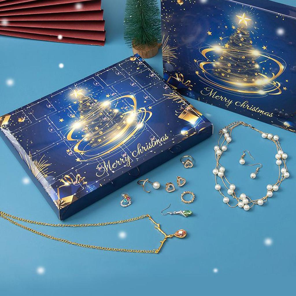 2025 Christmas Advent Calendar 24 Days Necklace Bracelets Christmas Charm Calendar For Women Girls Wife Holiday Birthday
