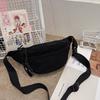 Casual Korean Style Cotton Corduroy Crossbody Bag With Zipper Closure For Daily Use