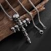 Vintage Skull Cross Pendant Necklace Gothic Jewelry With Adjustable Chain Unique Skull Jewelry Gift For Men And Women