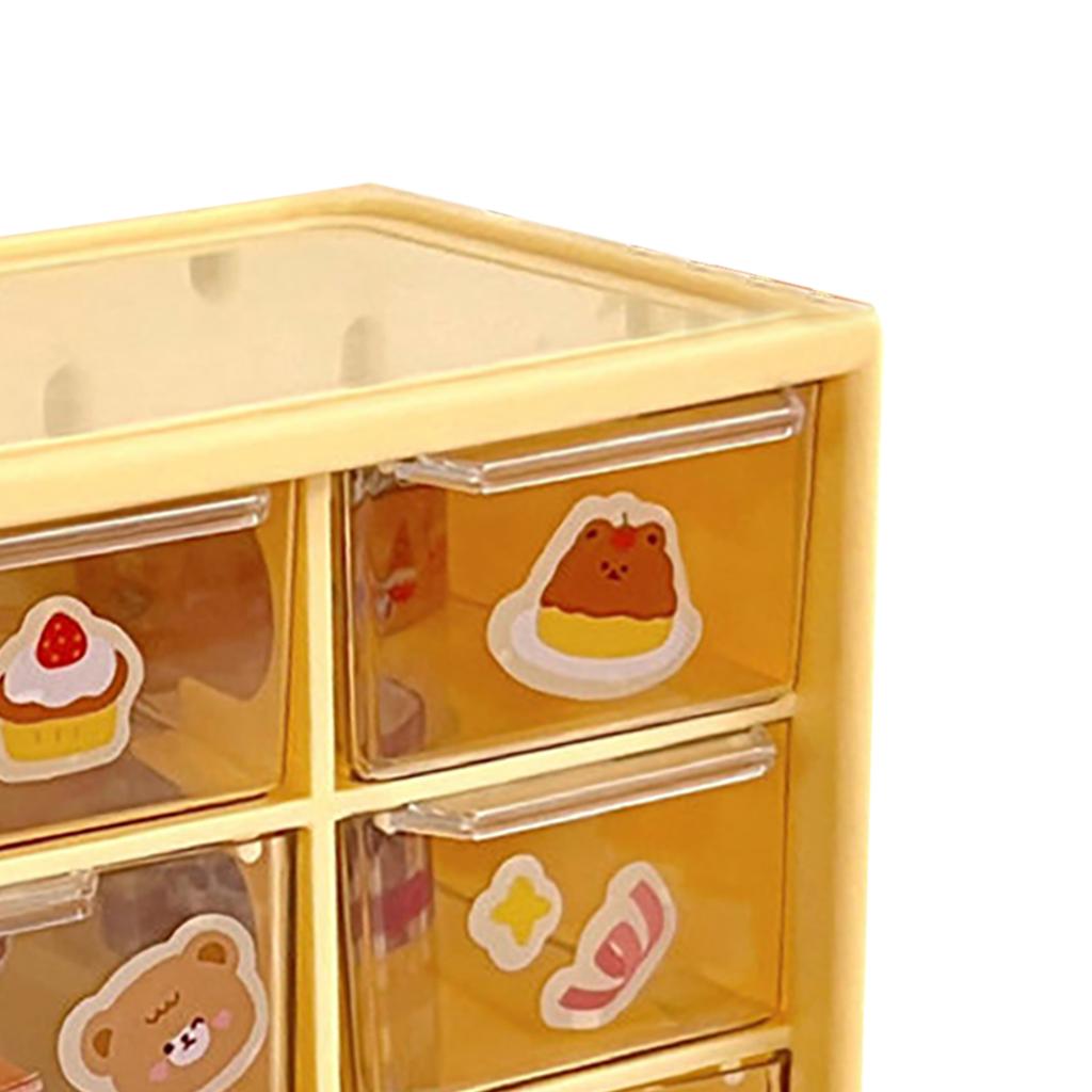 Desk Organizer with 6 Drawers Plastic Stackable 3 Tier Desktop Stationary Storage Box for Home Dorm