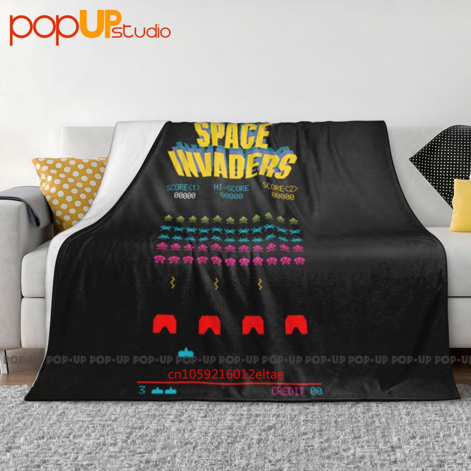 Space Invaders Large Arcade Ultra-Soft Blanket Quilt Winter Sofa Cover Bed Covers Size: 75*100cm, Weight: 230 GSM
