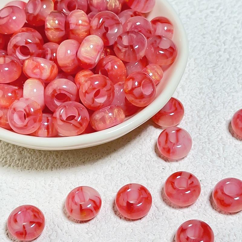 14x8mm Sparkle Resin Beads 10pcs Big Hole DIY Charms Halation Texture Earrings Bracelet Necklace Handicrafts for Jewelry Making