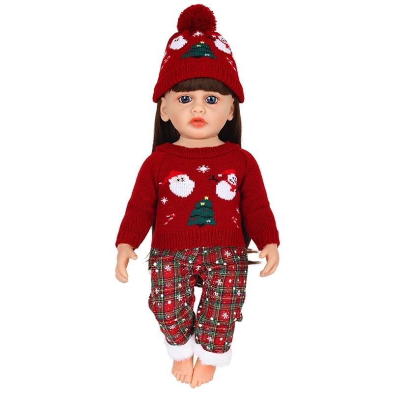 22inch Reborns Doll Holiday Costume Santa Outfit Quick Change Doll Outfit For Christmas Party Kids Pretend Play Game