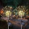 Solar Powered Backyard Landscaping Garden Stake Light, 200 LED Dandelion Firework-like Decorative Lights, IP65 Waterproof Outdoor Lamps Landscape