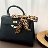 Long silk scarf new niche fashion versatile plaid leopard print neck scarf headscarf headband hair tie decorative belt