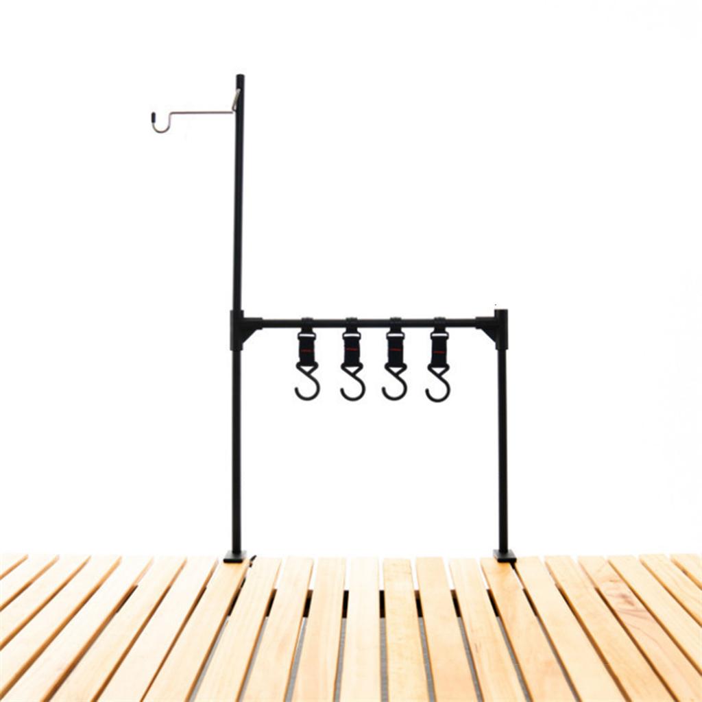 Camping Cookware Hanging Rack Camping Lamp Holder Multi-functional Cookware Shelf Cookware Organizer Holder with Hooks