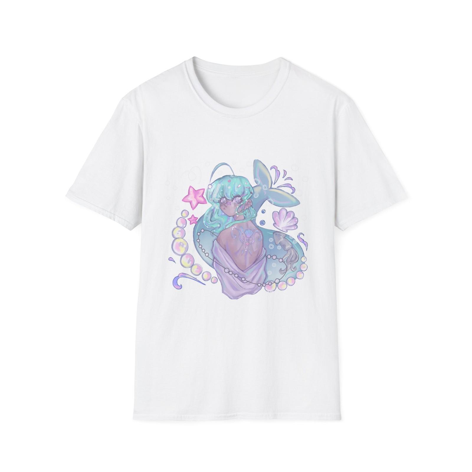 Pastel Mermaid Girl T-Shirt | Cute Kawaii Sea Illustration S разноцветный