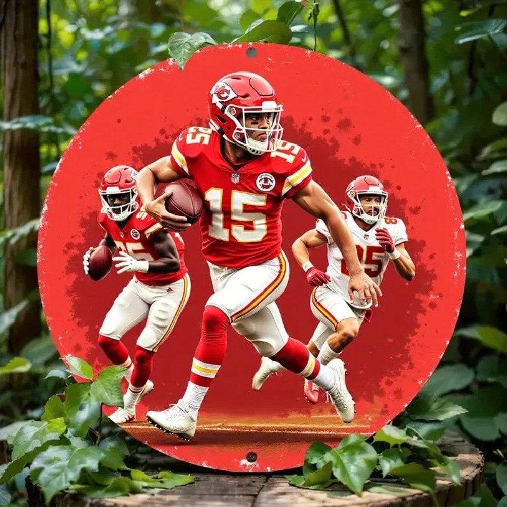 Канзас-Сити Чифс Металлическое Настенное Искусство Декор Подарок Фанату Мужская Комната Барный Знак 20x20