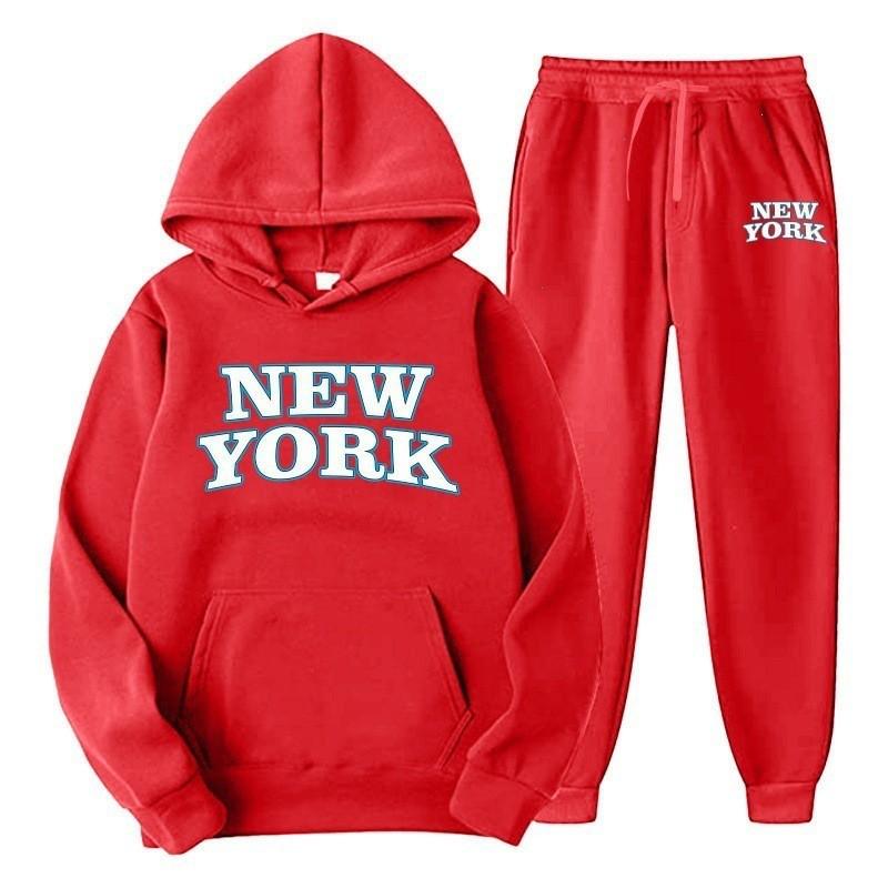Mens Hooded Tracksuit Set Long Sleeve Sweatshirt Fleece Lined Casual Sportswear