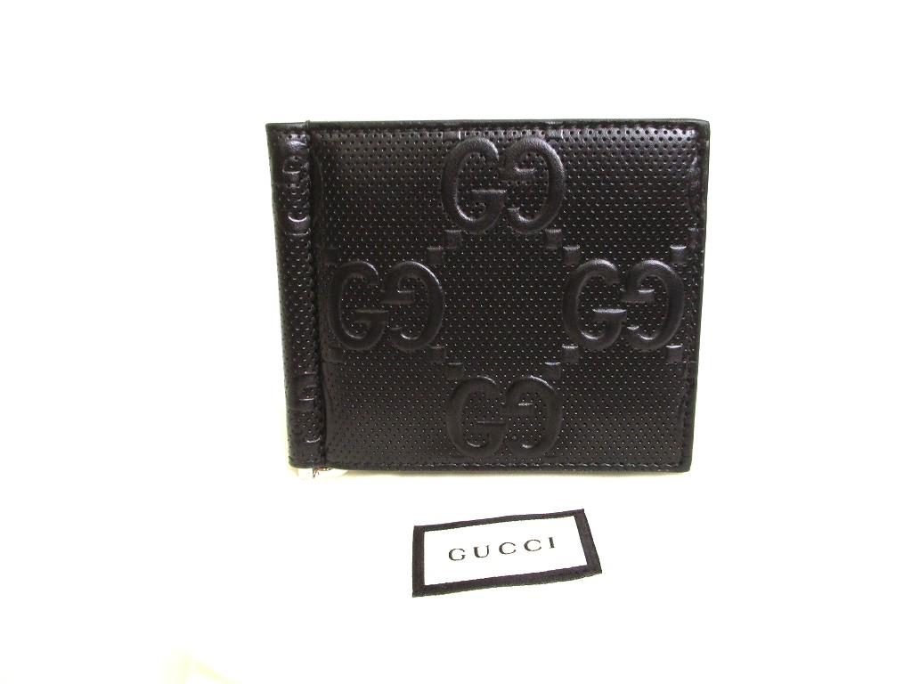 

Автентичний GUCCI GG Embossed Black Leading Bill Wallet Portse #9873 Refurbished
