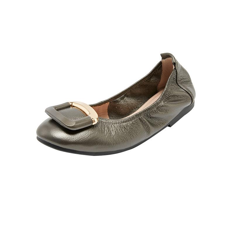 

Egg roll women s dance shoes 2025 new Korean version of versatile flat-soled single shoes shallow soft sole non-slip large size women s Doudou shoes 43