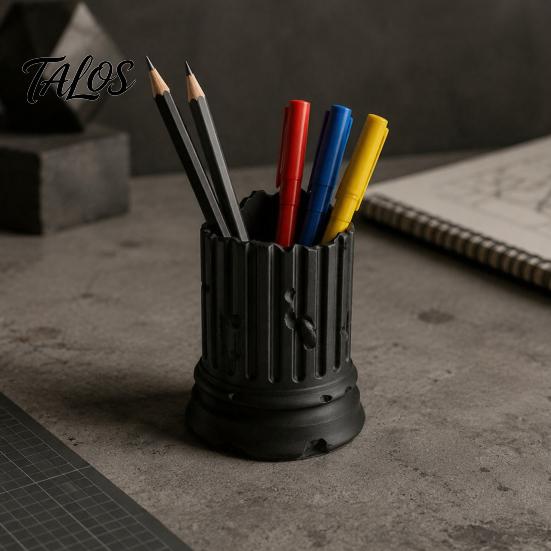 Decorative Pencil Cup for Study Broken Roman Column Pen Holder, 3D Printed PLA Desktop Gaming Table Stationery Organizer Organizer, Industrial