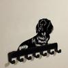 Heavy Duty Dachshund Key Holder Wall Mount Rustproof Cast Iron Home Entryway Organizer