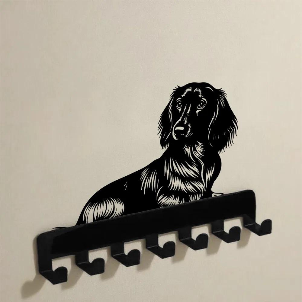 Heavy Duty Dachshund Key Holder Wall Mount Rustproof Cast Iron Home Entryway Organizer