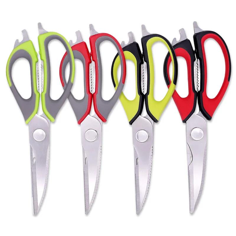 Thick Household Blade Stainless Steel Barbecue Meat Cutting Removable Pptpr Handle Shear Multi Kitchen Scissors With Nutcracker
