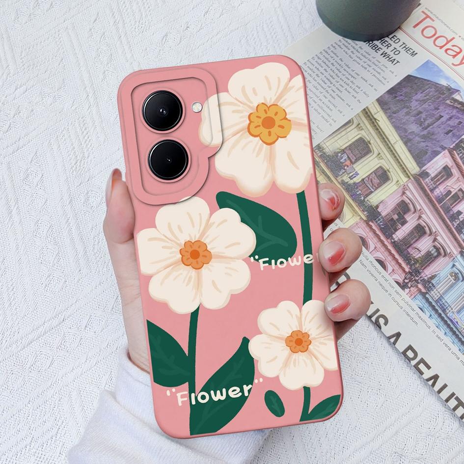 For OPPO Realme GT Neo2 3 C33 C55 C35 C20 C30 C31 Case Fashion Flower Avocado Protective Square Liquid Silicone Soft TPU For Realme Funda Coque Bumper