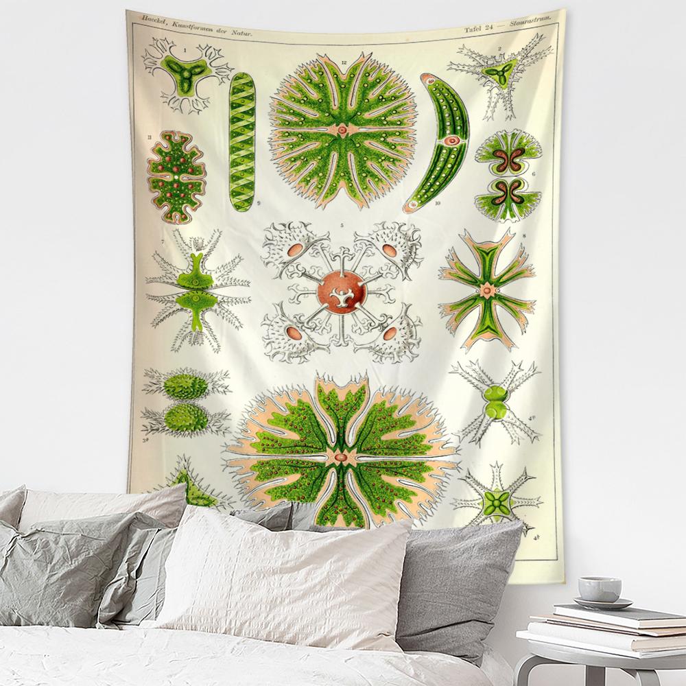 Boho Style Psychedelic Witchcraft Art Mystic Home Decor Undersea Insect Identification Map Tapestry Wall Hanging