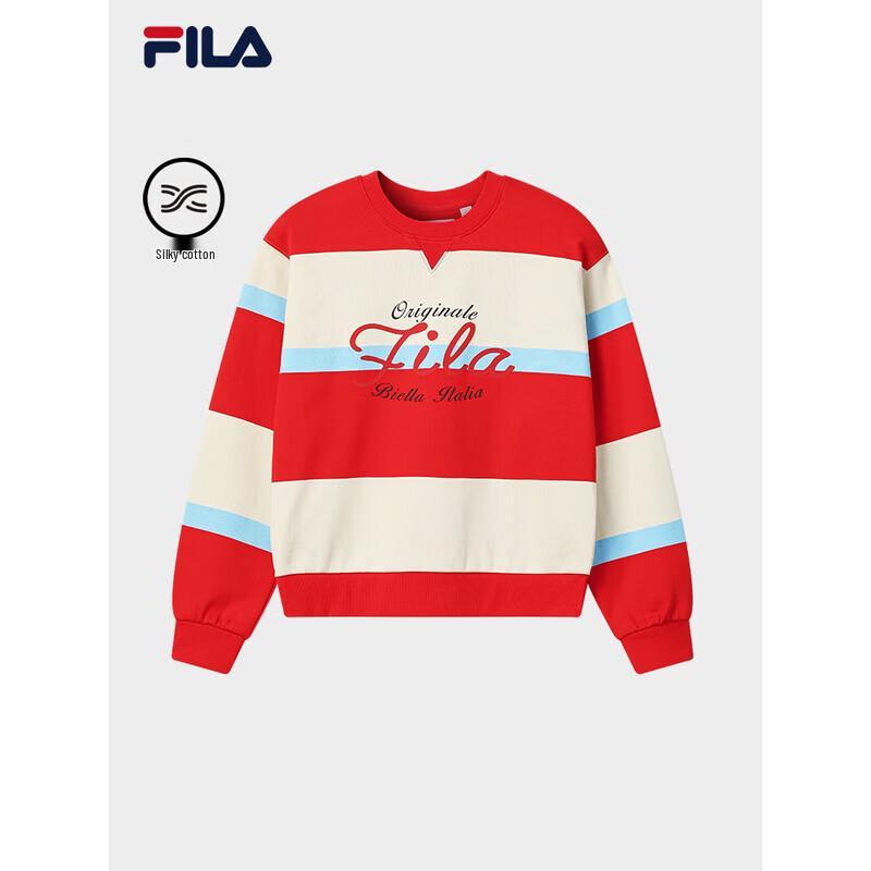 FILA Women's 2026 Spring Wide Stripe Colorblock Knit Pullover