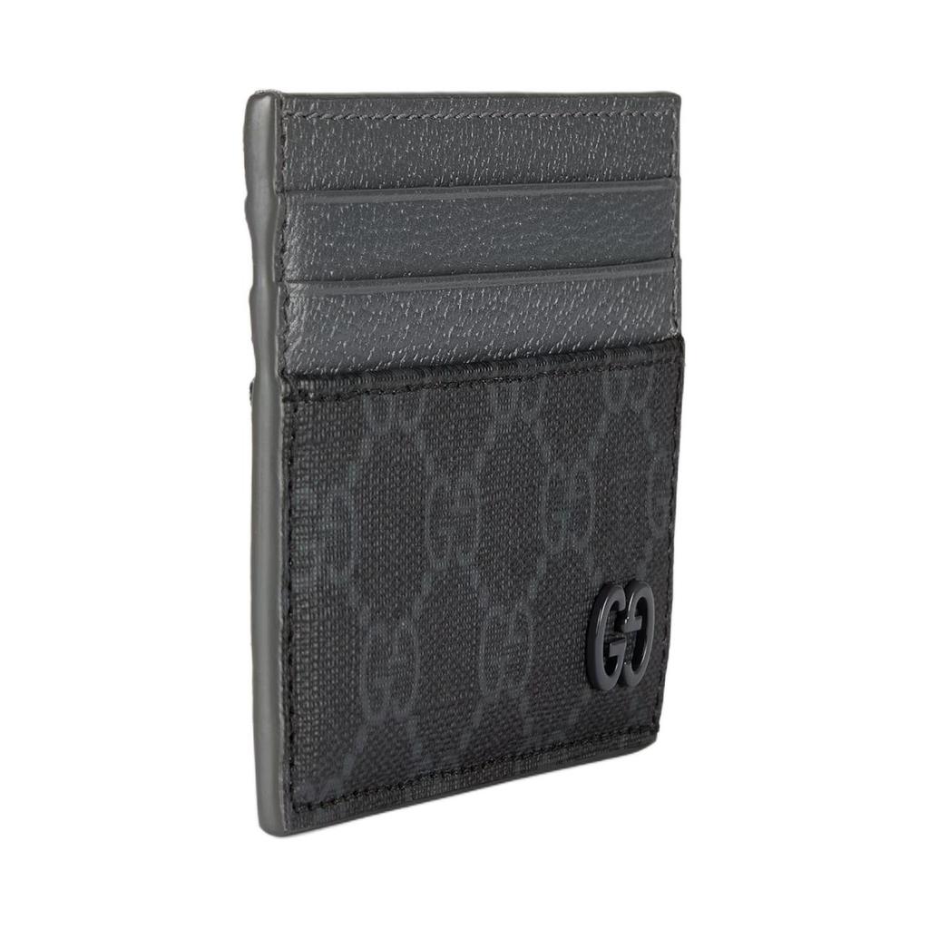 Gucci Logo Supreme Canvas Card Holder Unisex Wallets Black 795230-FACQC-1048