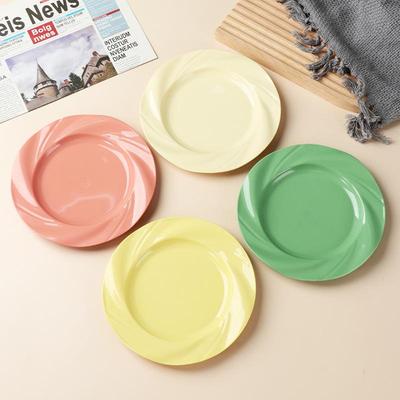 Ins Cream Style Breakfast Plate: High-Quality Round Vegetable & Dinner Plate, Imitation Porcelain, Perfect for Home and Restaurant Use