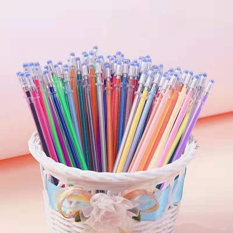 36 Bright and Colorful Gel Pen Refills - 360 ° Glitter, Various Colors, for Arts, Crafts and Writing - Smooth Writing Experience