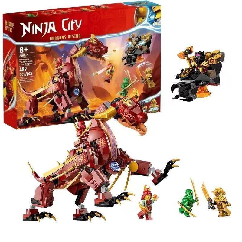 LEGO-Compatible Ninjago Lava Dragon Transformer Ninja Building Blocks for Boys
